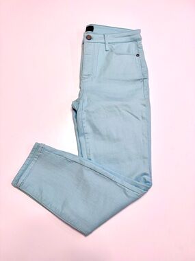 Talbots Light Blue Aqua Stretch Jeans Denim Jegging Crop, Size 4